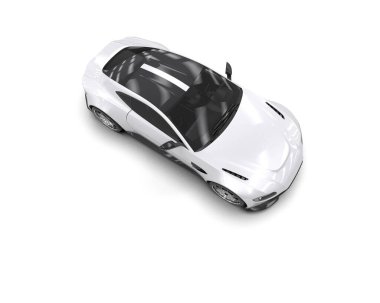 Beyaz zemin üzerinde izole edilmiş 3D resimleme spor araba