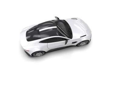 Beyaz zemin üzerinde izole edilmiş 3D resimleme spor araba