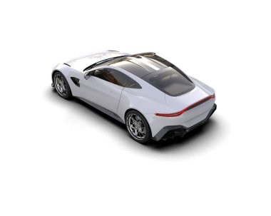 Beyaz zemin üzerinde izole edilmiş 3D resimleme spor araba