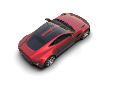 Beyaz zemin üzerinde izole edilmiş 3D resimleme spor araba