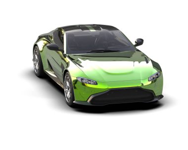 Beyaz zemin üzerinde izole edilmiş 3D resimleme spor araba