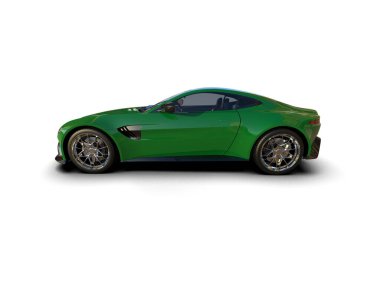 Beyaz zemin üzerinde izole edilmiş 3D resimleme spor araba