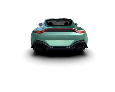 Beyaz zemin üzerinde izole edilmiş 3D resimleme spor araba