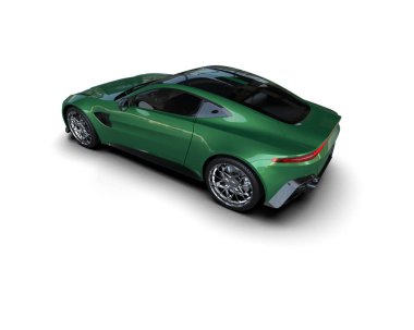 Beyaz zemin üzerinde izole edilmiş 3D resimleme spor araba