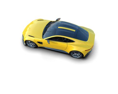 Beyaz zemin üzerinde izole edilmiş 3D resimleme spor araba