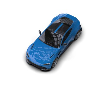 Beyaz zemin üzerinde izole edilmiş 3D resimleme spor araba