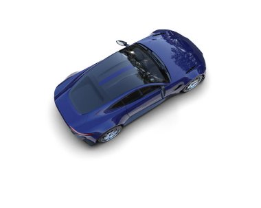 Beyaz zemin üzerinde izole edilmiş 3D resimleme spor araba