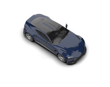 Beyaz zemin üzerinde izole edilmiş 3D resimleme spor araba