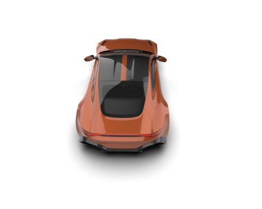 Beyaz zemin üzerinde izole edilmiş 3D resimleme spor araba