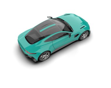 Beyaz zemin üzerinde izole edilmiş 3D resimleme spor araba