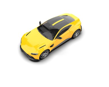 Beyaz zemin üzerinde izole edilmiş 3D resimleme spor araba