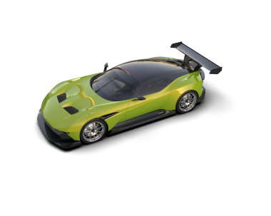 Beyaz zemin üzerinde izole edilmiş 3D resimleme spor araba