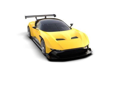 Beyaz zemin üzerinde izole edilmiş 3D resimleme spor araba