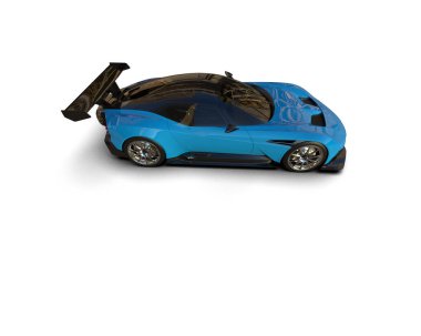 Beyaz zemin üzerinde izole edilmiş 3D resimleme spor araba