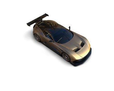 Beyaz zemin üzerinde izole edilmiş 3D resimleme spor araba