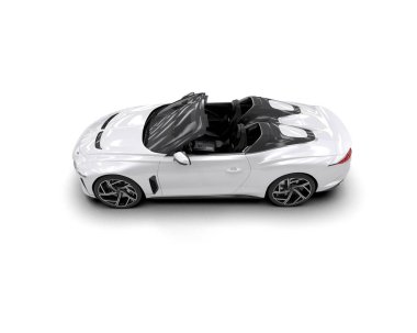 Beyaz zemin üzerinde izole edilmiş 3D resimleme spor araba