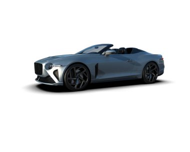 Beyaz zemin üzerinde izole edilmiş 3D resimleme spor araba