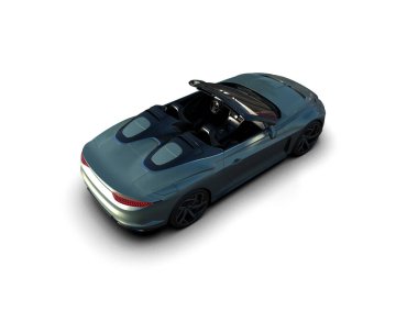 Beyaz zemin üzerinde izole edilmiş 3D resimleme spor araba