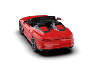 Beyaz zemin üzerinde izole edilmiş 3D resimleme spor araba