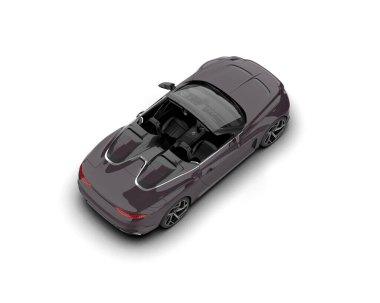 Beyaz zemin üzerinde izole edilmiş 3D resimleme spor araba