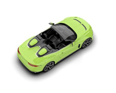 Beyaz zemin üzerinde izole edilmiş 3D resimleme spor araba