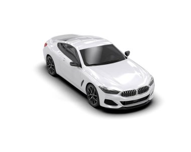 Beyaz zemin üzerinde izole edilmiş 3D resimleme spor araba