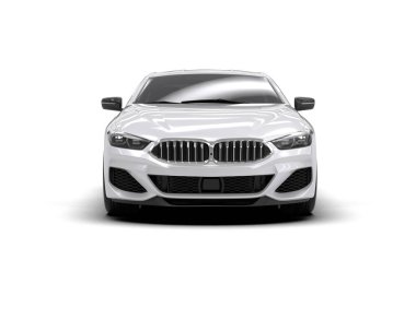 Beyaz zemin üzerinde izole edilmiş 3D resimleme spor araba