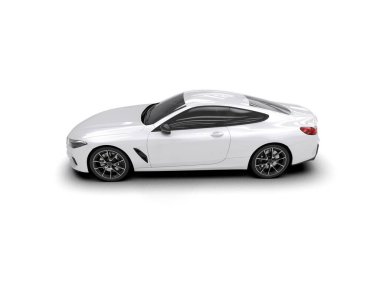 Beyaz zemin üzerinde izole edilmiş 3D resimleme spor araba