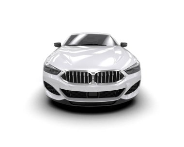 Beyaz zemin üzerinde izole edilmiş 3D resimleme spor araba