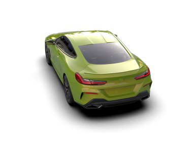 Beyaz zemin üzerinde izole edilmiş 3D resimleme spor araba