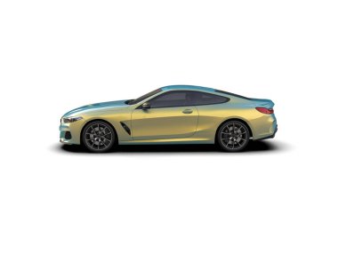 Beyaz zemin üzerinde izole edilmiş 3D resimleme spor araba