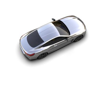 Beyaz zemin üzerinde izole edilmiş 3D resimleme spor araba