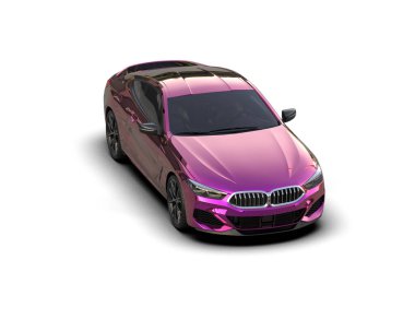 Beyaz zemin üzerinde izole edilmiş 3D resimleme spor araba