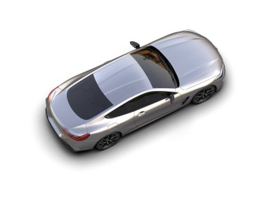 Beyaz zemin üzerinde izole edilmiş 3D resimleme spor araba