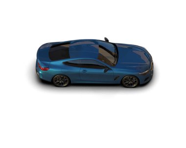 Beyaz zemin üzerinde izole edilmiş 3D resimleme spor araba