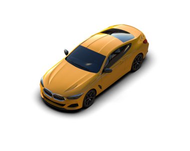 Beyaz zemin üzerinde izole edilmiş 3D resimleme spor araba