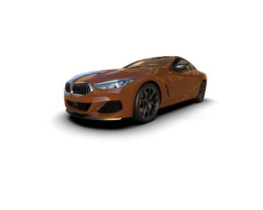 Beyaz zemin üzerinde izole edilmiş 3D resimleme spor araba