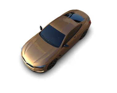 Beyaz zemin üzerinde izole edilmiş 3D resimleme spor araba