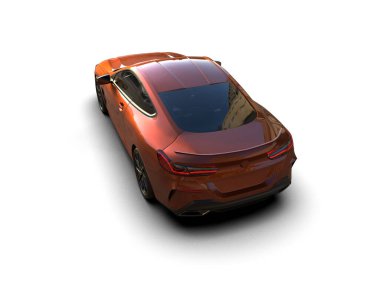 Beyaz zemin üzerinde izole edilmiş 3D resimleme spor araba