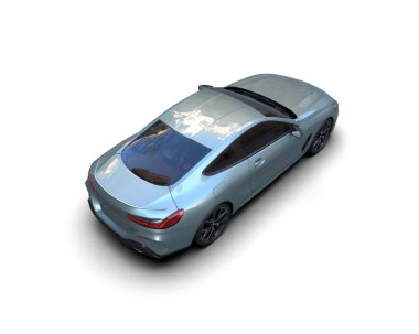 Beyaz zemin üzerinde izole edilmiş 3D resimleme spor araba