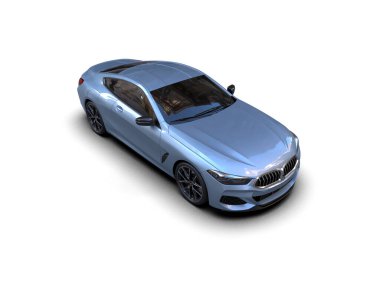 Beyaz zemin üzerinde izole edilmiş 3D resimleme spor araba