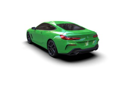 Beyaz zemin üzerinde izole edilmiş 3D resimleme spor araba