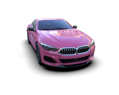 Beyaz zemin üzerinde izole edilmiş 3D resimleme spor araba