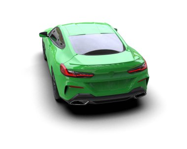 Beyaz zemin üzerinde izole edilmiş 3D resimleme spor araba