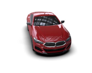 Beyaz zemin üzerinde izole edilmiş 3D resimleme spor araba