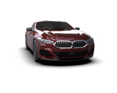 Beyaz zemin üzerinde izole edilmiş 3D resimleme spor araba