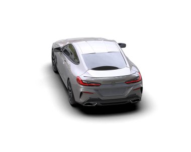 Beyaz zemin üzerinde izole edilmiş 3D resimleme spor araba