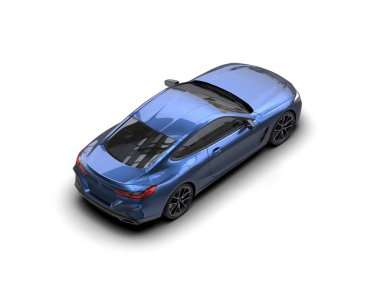 Beyaz zemin üzerinde izole edilmiş 3D resimleme spor araba