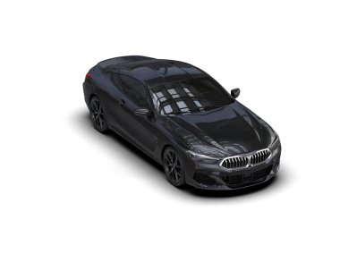 Beyaz zemin üzerinde izole edilmiş 3D resimleme spor araba