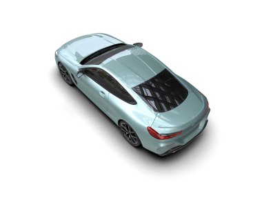 Beyaz zemin üzerinde izole edilmiş 3D resimleme spor araba